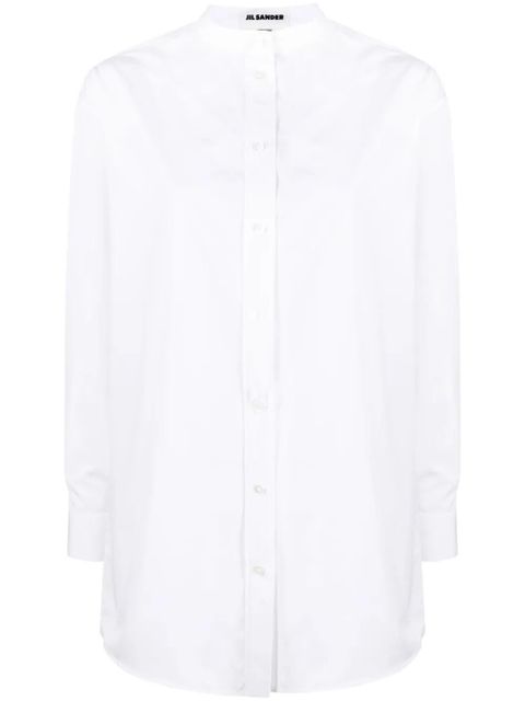 Jil Sander band-collar cotton poplin shirt - White - zdjęcie produktu nr 1