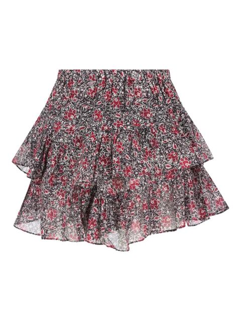 ISABEL MARANT floral-print ruffled mini skirt - Black - zdjęcie produktu nr 2