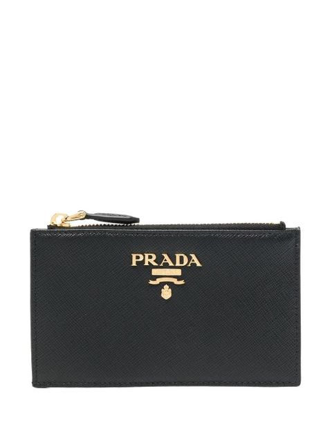 Prada logo-plaque leather wallet - Black - zdjęcie produktu nr 1