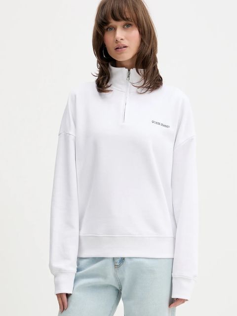 Guess Jeans bluza bawełniana damska kolor biały gładka W5YQ09 K68I4 - zdjęcie produktu nr 1