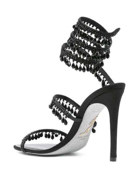 René Caovilla 110mm beaded-embellished stiletto sandals - Black