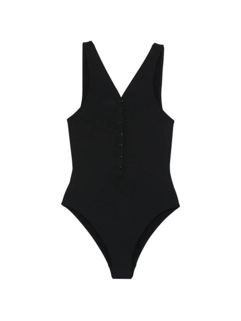 ERES button V-neck swimsuit - Black - zdjęcie produktu nr 1