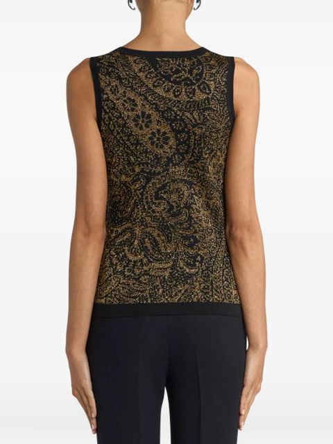 ETRO sleevless paisley-motif top - Black