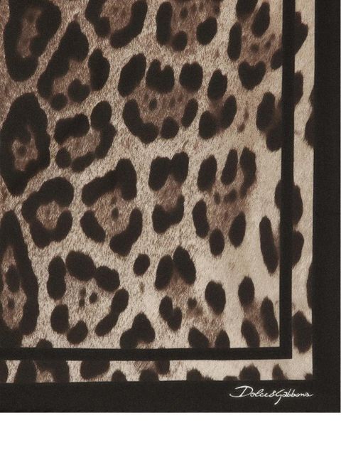Dolce & Gabbana leopard-print border scarf - Brown - zdjęcie produktu nr 2