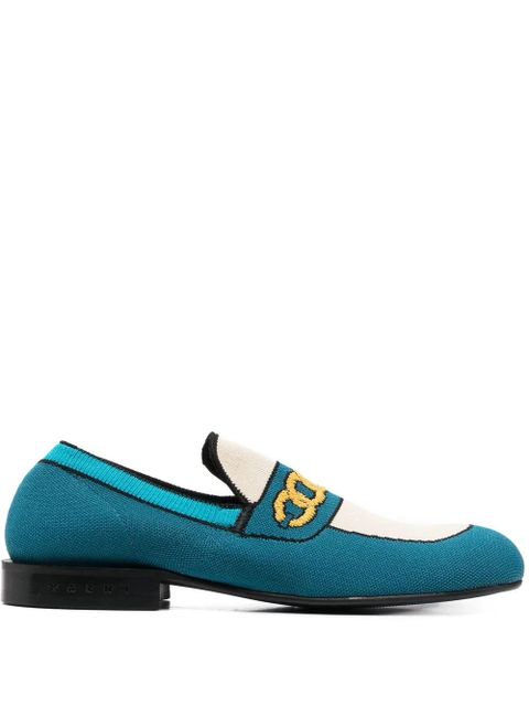 Marni almond-toe knitted loafers - Blue - zdjęcie produktu nr 1