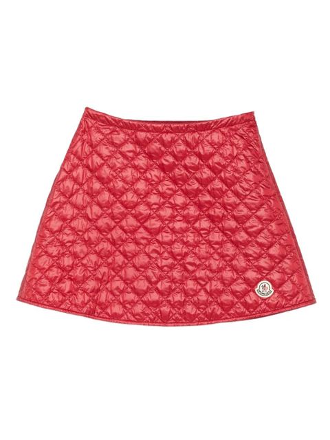 Moncler diamond-quilted mini A-line skirt - Red - zdjęcie produktu nr 1