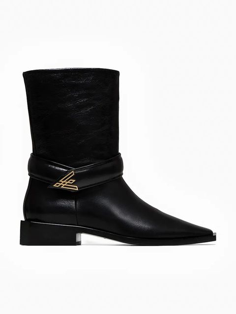 Vanda Novak botki skórzane ZOEY DEEP BLACK damskie kolor czarny na płaskim obcasie - zdjęcie produktu nr 1