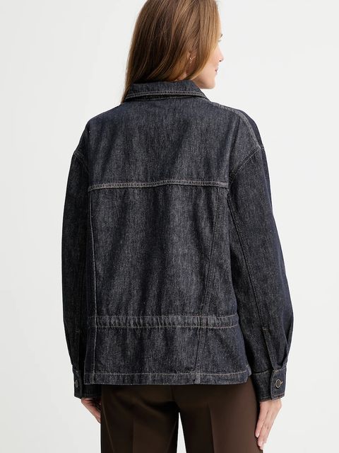 AllSaints kurtka jeansowa bawełniana DENBY kolor granatowy przejściowa W100PD