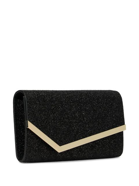 Jimmy Choo Emmie glitter clutch bag - Black
