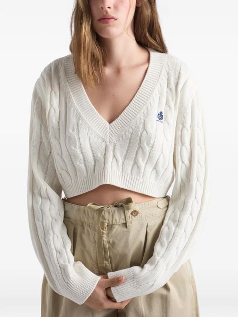 Prada V-neck cotton sweater - White