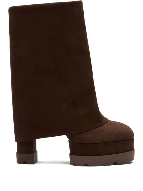 Casadei fold-over platform boots - Brown - zdjęcie produktu nr 1