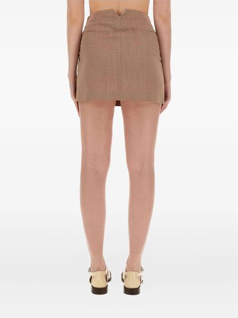 Alysi checked mini skirt - Brown