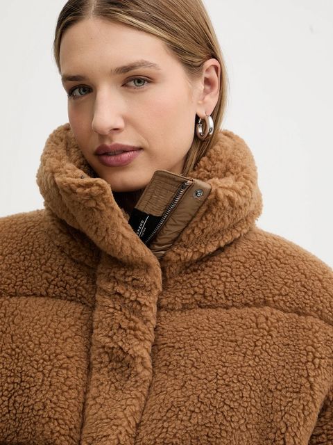 Weekend Max Mara kurtka z domieszką wełny ALFREDO kolor brązowy zimowa oversize 2525486062600