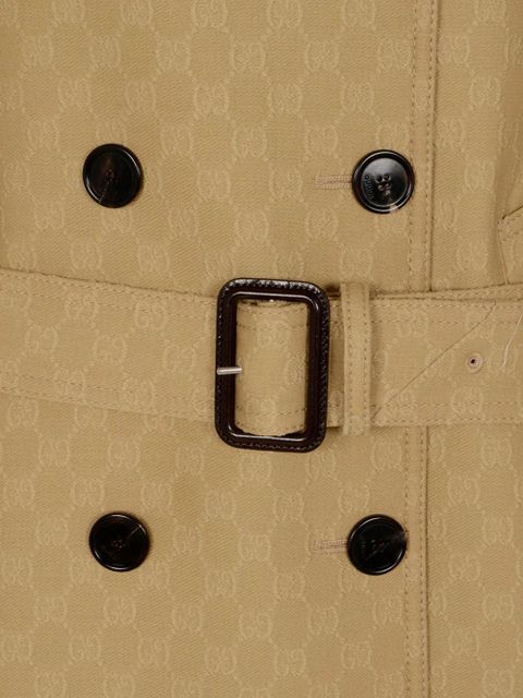 Gucci double-breasted trench coat - Brown