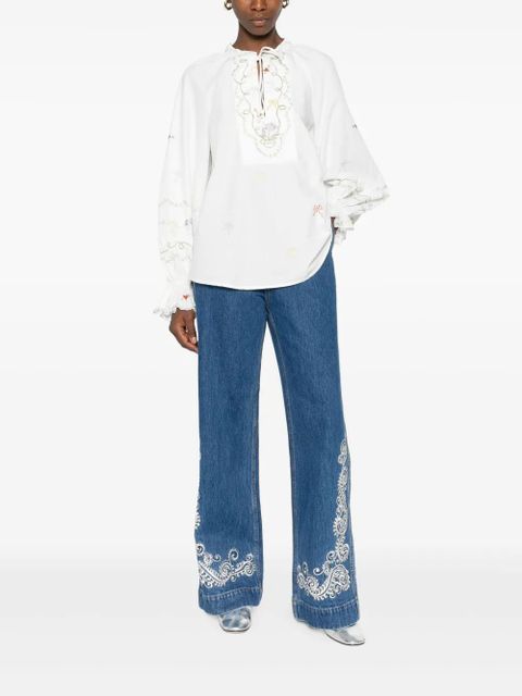 ALEMAIS embroidered-detail jeans - Blue