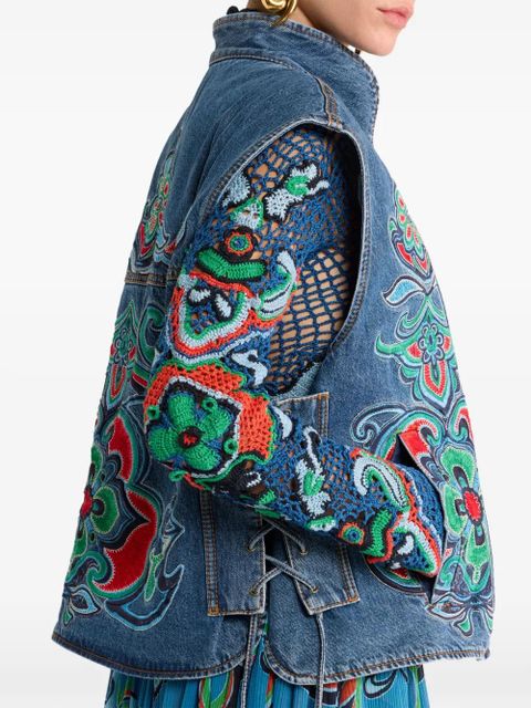 ETRO floral-motif gilet - Blue
