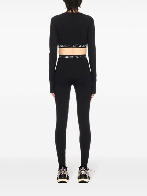 Off-White logo-band crop top - Black