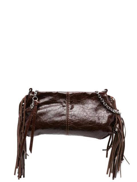 Maje fringe leather shoulder bag - Brown - zdjęcie produktu nr 1