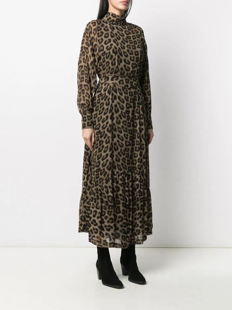Ba&Sh Fara leopard-pint midi dress - Brown