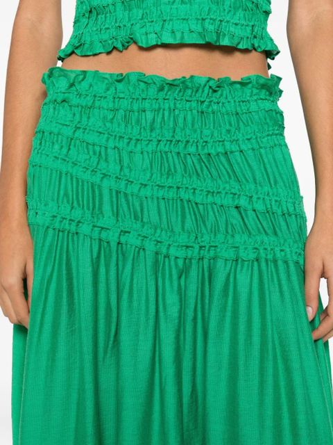Tory Burch shirred skirt - Green