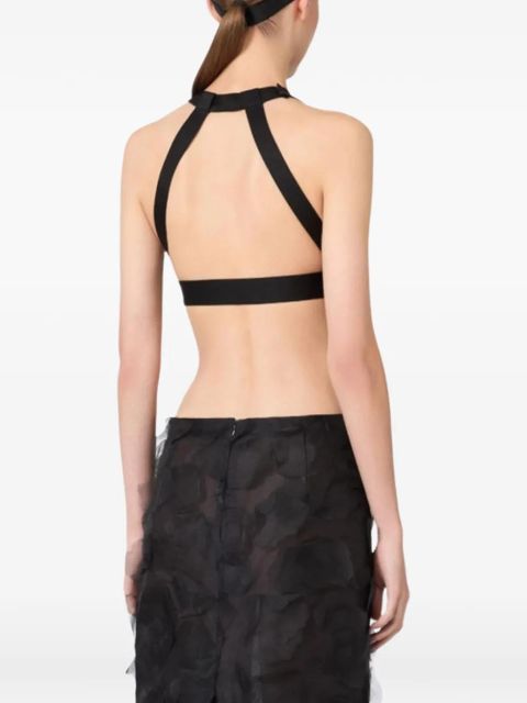 Max Mara Mxsfumetto cut-out crop top - Black
