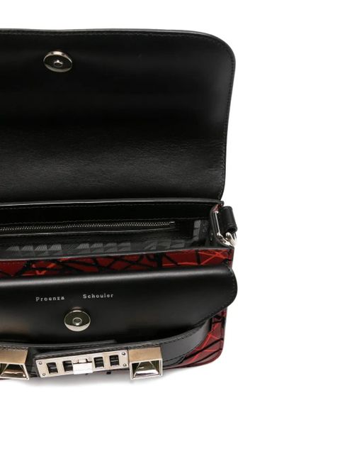 Proenza Schouler scribble-print clasp shoulder bag - Red