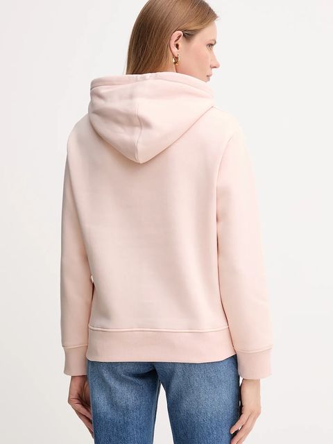 Gant bluza damska kolor różowy z kapturem z aplikacją 4200276