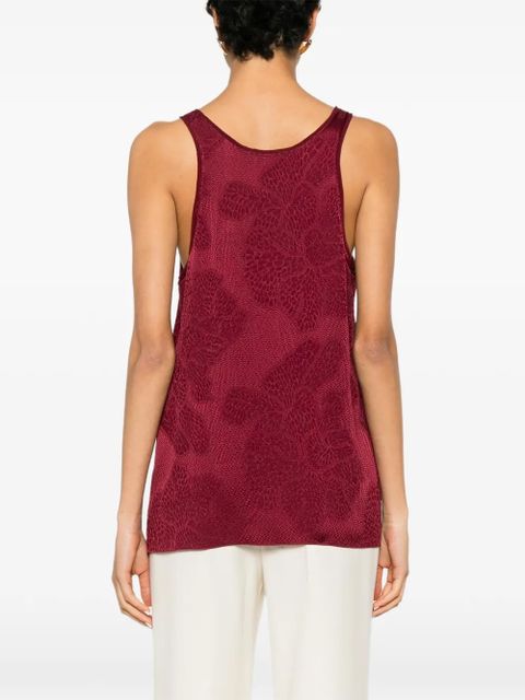 Chloé floral-jacquard tank top - Red
