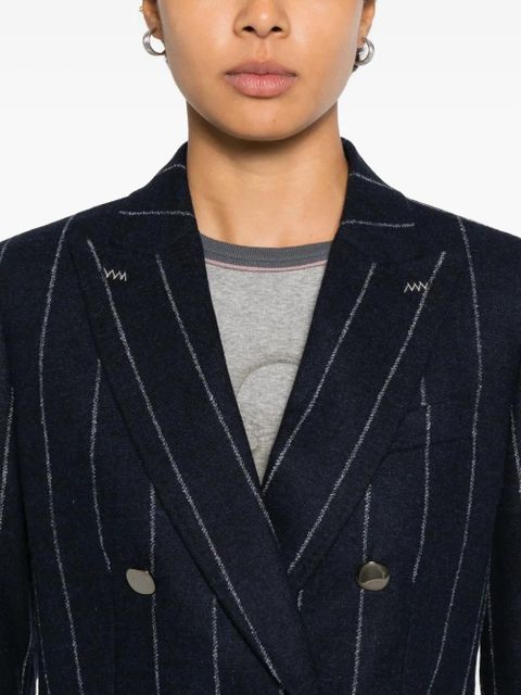 Max Mara pinstripe double-breasted jacket - Blue