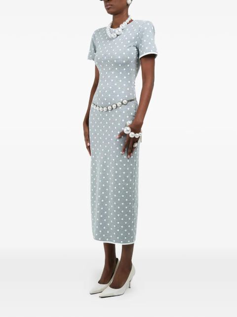 Rowen Rose polka-dot midi dress - Grey
