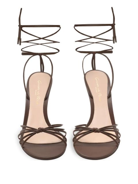 Gianvito Rossi lace-up leather sandals - Brown