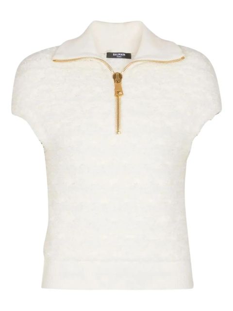 Balmain zip-neck top - Neutrals - zdjęcie produktu nr 1