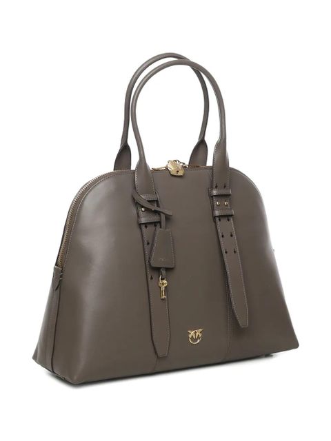 PINKO maxi Escape leather tote bag - Grey