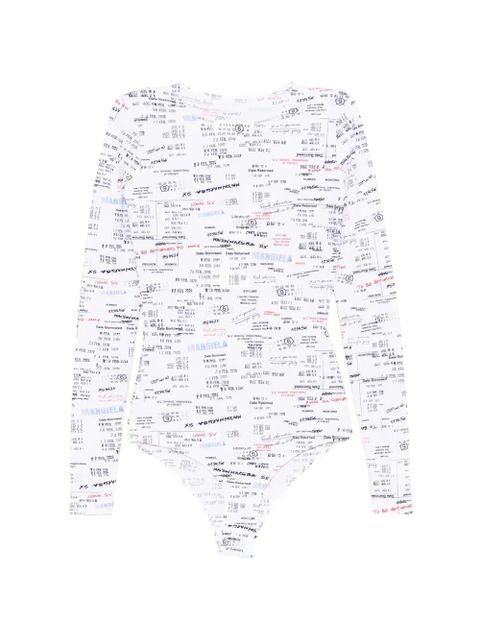 MM6 Maison Margiela printed bodysuit - White - zdjęcie produktu nr 1