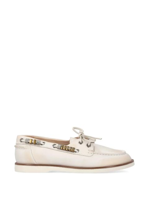PINKO bead-embellished leather loafers - Neutrals - zdjęcie produktu nr 1