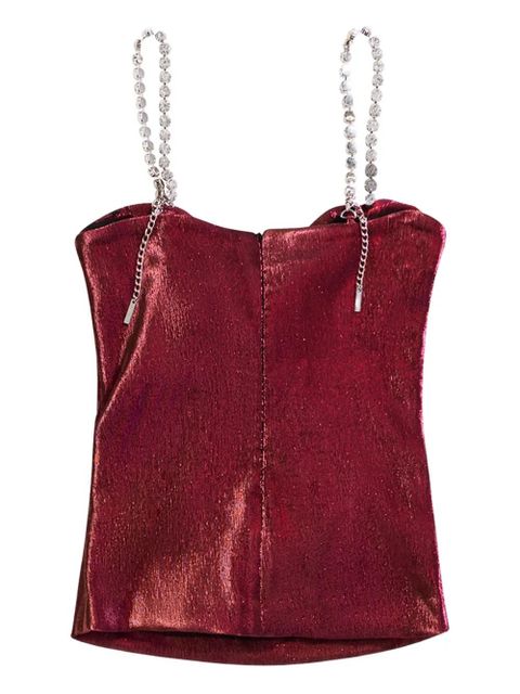 AREA crystal-embellished bow top - Pink