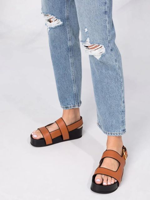 AGOLDE Fen distressed straight-leg jeans - Blue