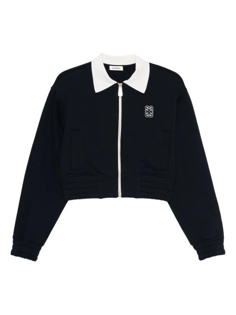 SANDRO embroidered zip-up sweatshirt - Blue - zdjęcie produktu nr 1