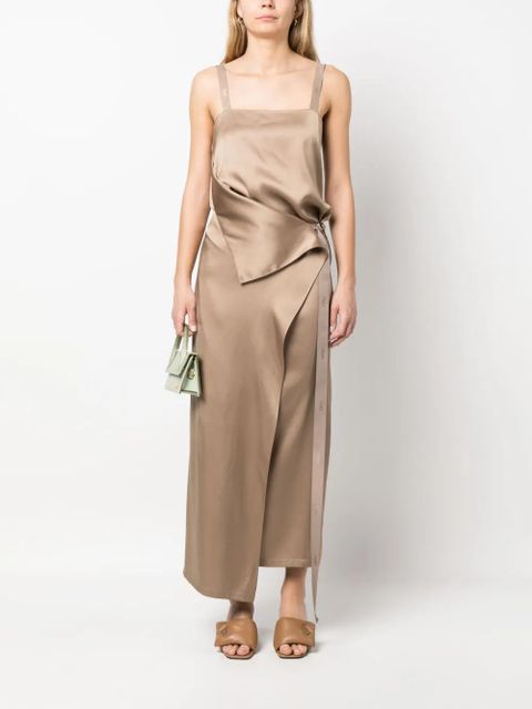 FENDI tie-waist silk maxi dress - Neutrals - zdjęcie produktu nr 2