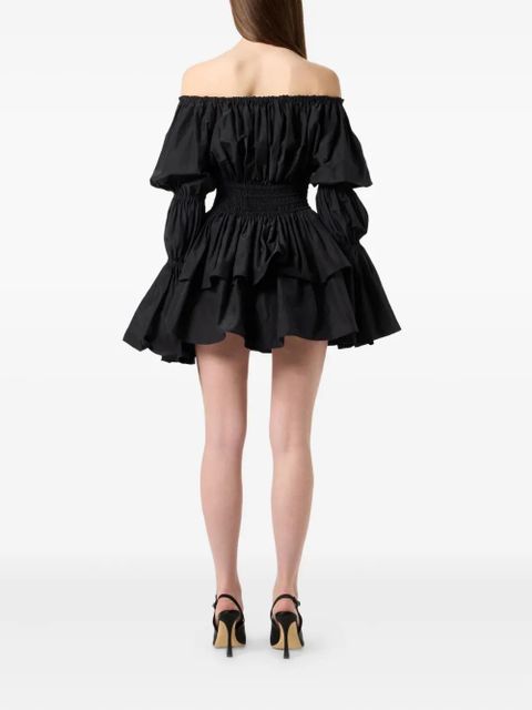 Blumarine off-shoulder neckline mini dress - Black