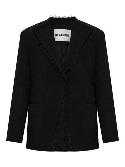 Jil Sander fringed lapel jacket - Black - zdjęcie produktu nr 1