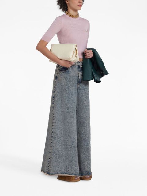 Marni logo-embroidered ribbed jumper - Pink - zdjęcie produktu nr 2