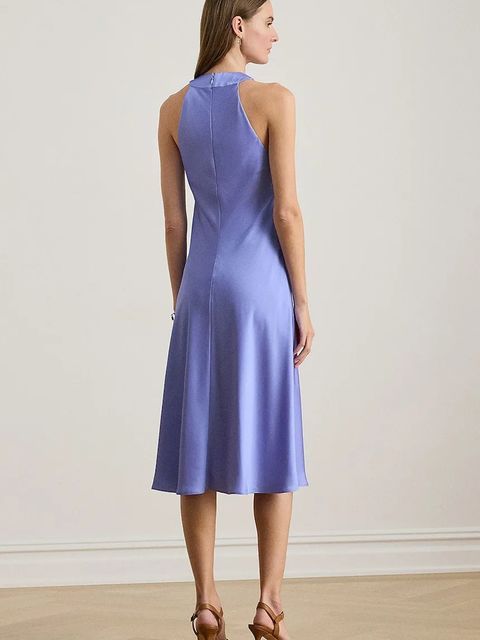 Lauren Ralph Lauren sukienka kolor niebieski midi rozkloszowana 200P03686 - zdjęcie produktu nr 2