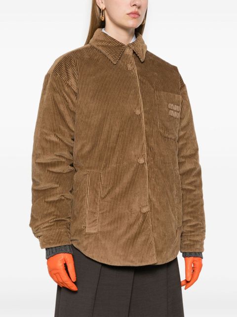 Miu Miu corduroy puffer jacket - Brown