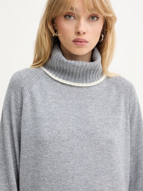 Pinko sukienka wełniana kolor szary mini oversize 105449 A2Q9