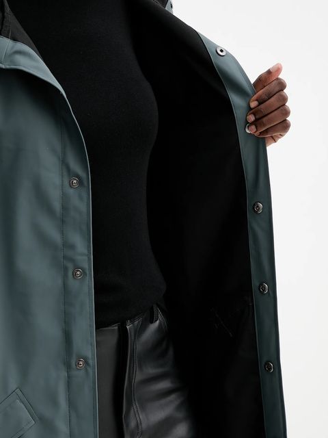 Rains kurtka 12020 Long Jacket kolor szary przejściowa 12020