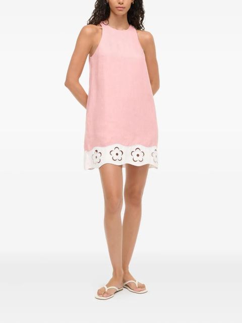 STAUD Mika flower-cut linen dress - Pink - zdjęcie produktu nr 2
