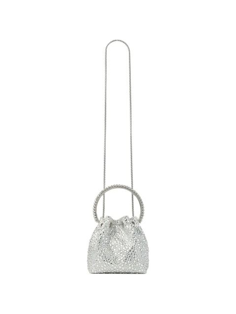 Jimmy Choo Bon Bon crystal-embellished circle-handle bucket bag - Silver - zdjęcie produktu nr 2