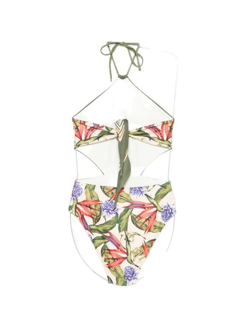 FARM Rio Strilitzia cut-out floral-print swimsuit - Neutrals - zdjęcie produktu nr 2