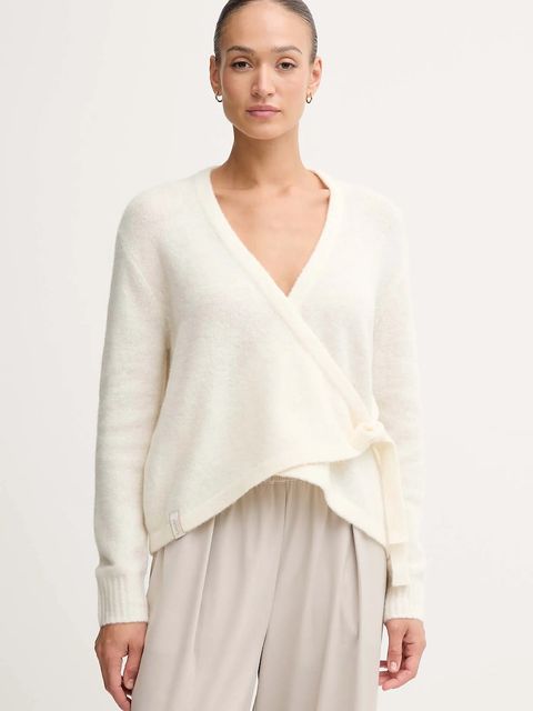 Gaudi kardigan z dodatkiem wełny damski kolor beżowy lekki 521FD53010 - zdjęcie produktu nr 1